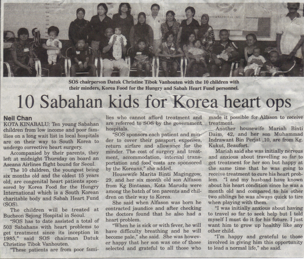 10 Sabahan kids for Korea heart ops