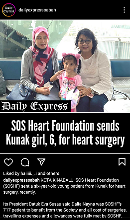 SOSHF sends Kunak girl, 6, for heart surgery