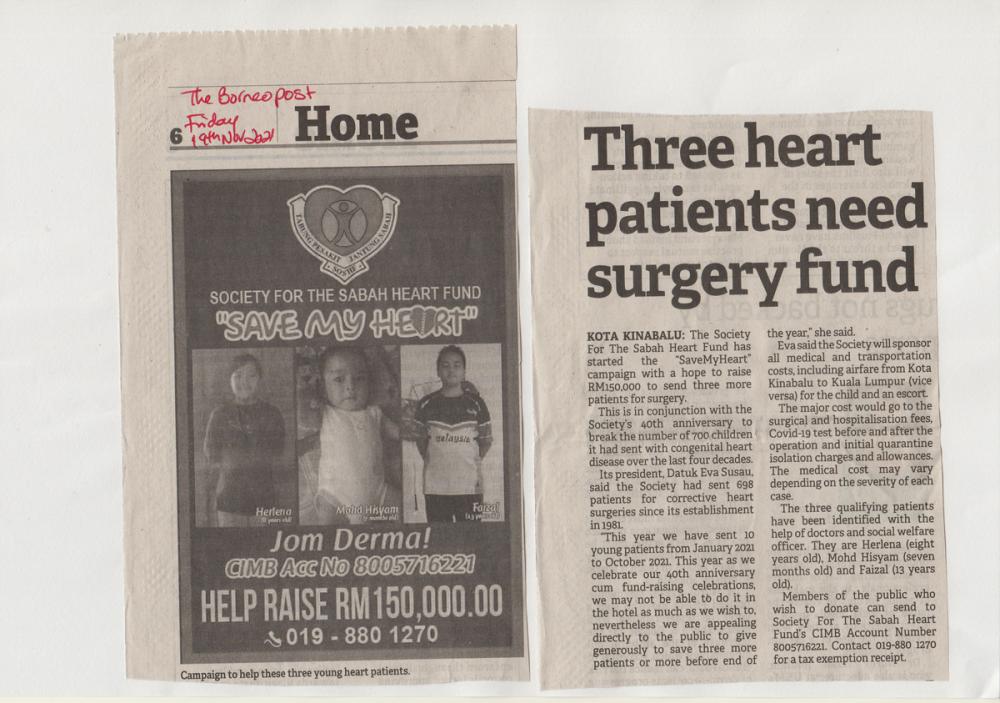 Three heart patients need surgery fund